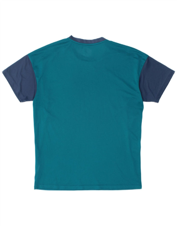 Camiseta masculina PUMA Top médio azul colorblock poliéster