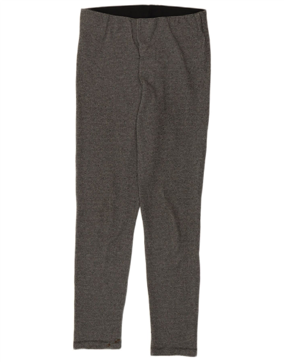 Zara Leggings Slim Fit Feminino Reino Unido 14 Grande Cinza Houndstooth