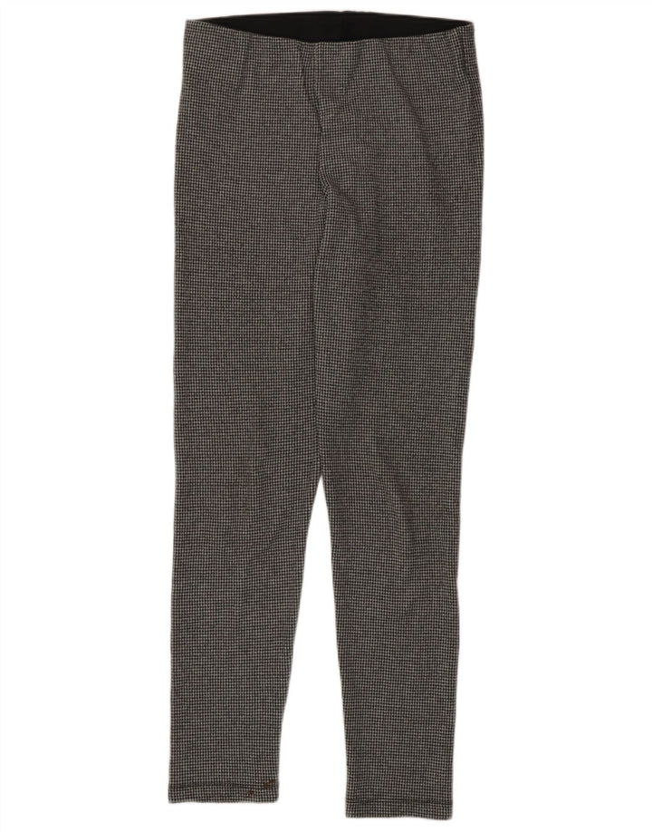 Zara Leggings Slim Fit Feminino Reino Unido 14 Grande Cinza Houndstooth