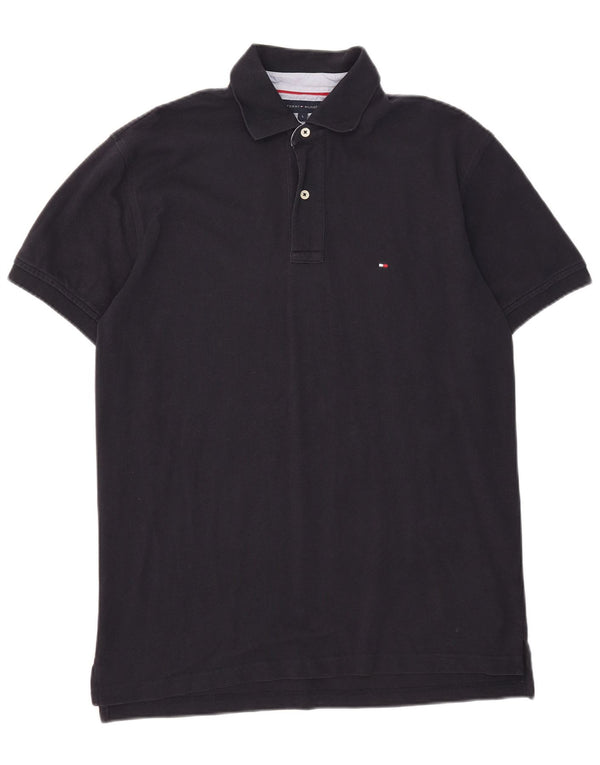 Camisa polo masculina Tommy Hilfiger grande algodão azul marinho