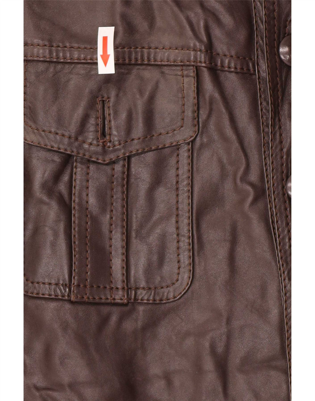 Jaqueta de couro masculina vintage UK 36 pequena marrom