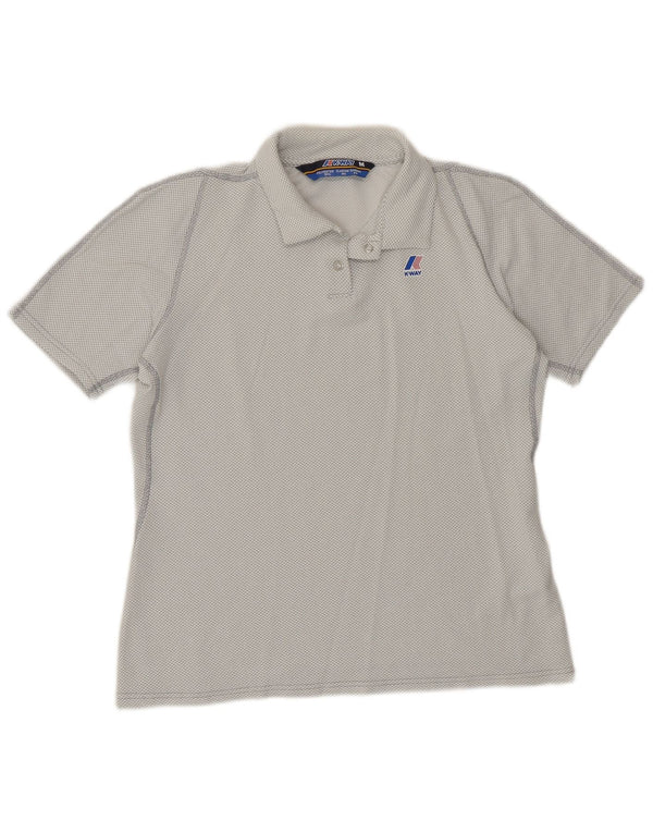 Camisa polo feminina K-WAY UK 14 poliéster cinza médio