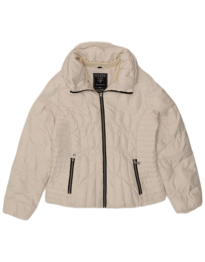 Jaqueta acolchoada feminina GUESS UK 14 poliéster branco médio