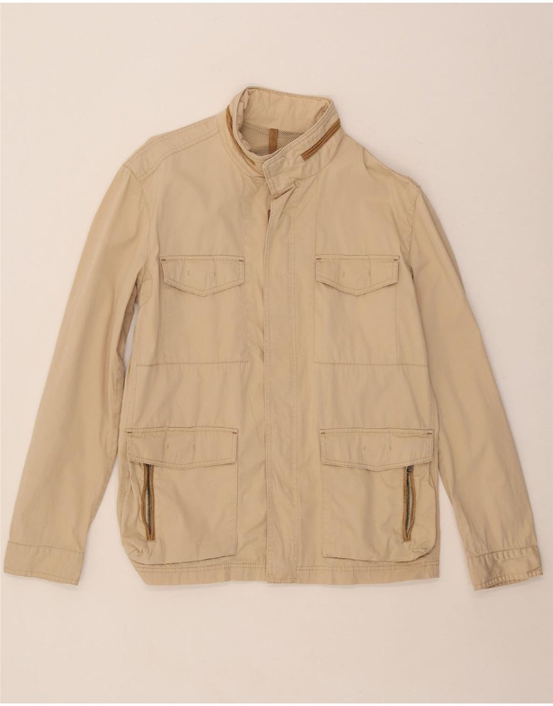 Jaqueta utilitária masculina MASSIMO DUTTI UK 42 XL algodão bege