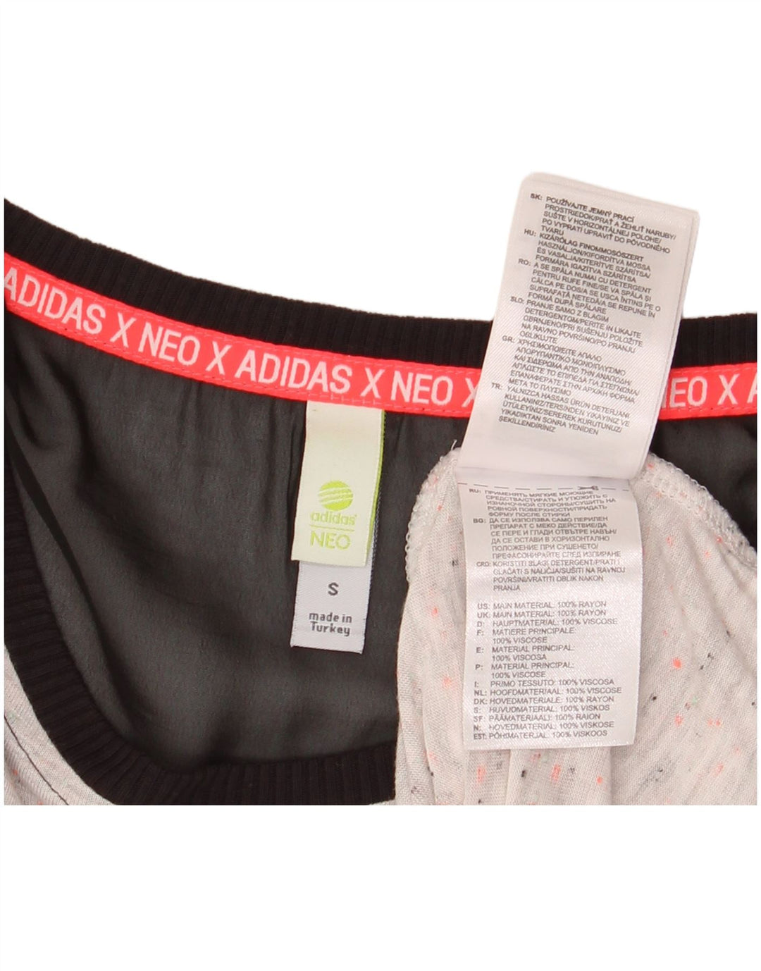 ADIDAS Vestido feminino sem mangas UK 10 pequeno cinza colorblock rayon