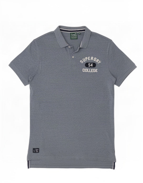 Camisa polo masculina Superdry gráfica grande algodão azul