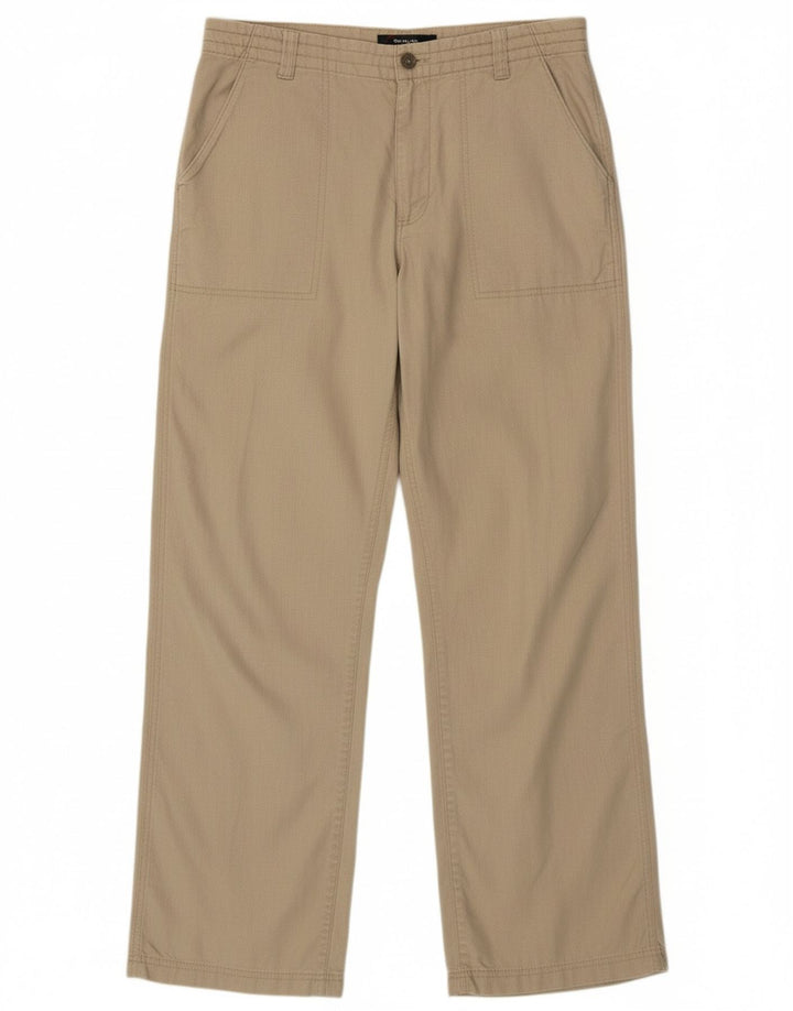 Calça chino reta feminina GUESS W32 L32 linho bege