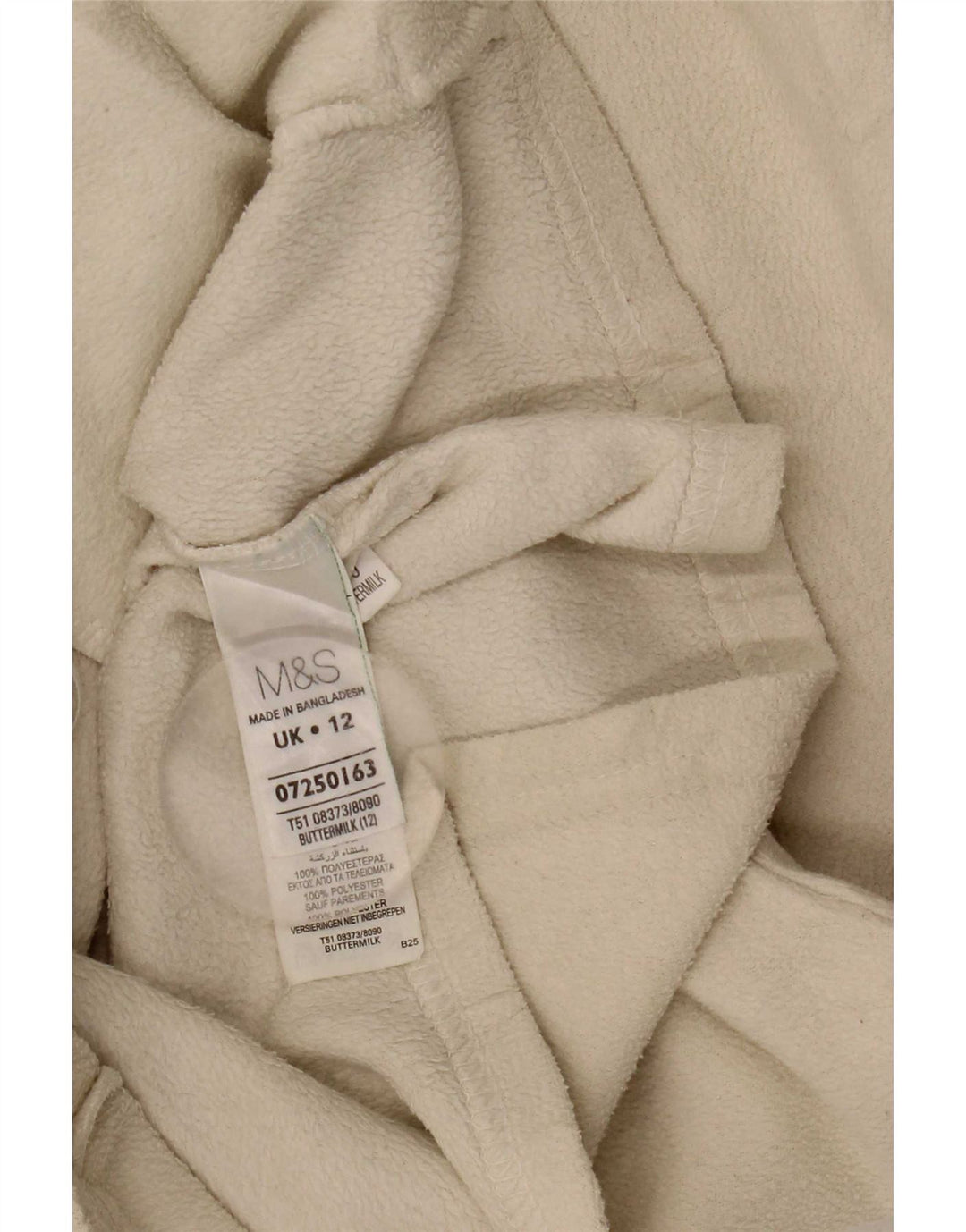 Jaqueta de lã feminina Marks & Spencer Reino Unido 12 poliéster bege médio