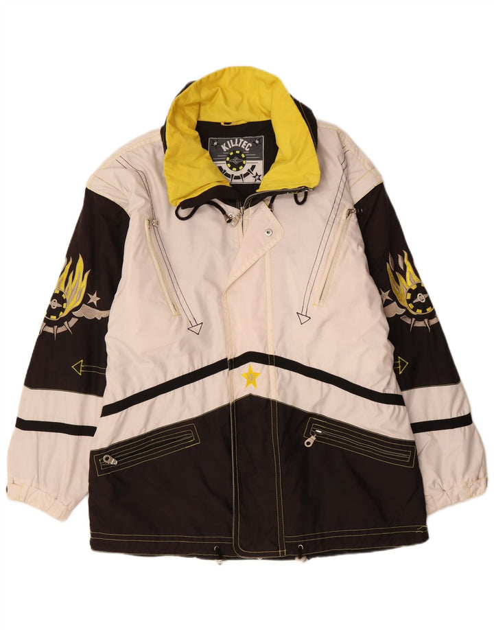 Jaqueta de chuva masculina Killtec Graphic UK 40 grande poliéster colorblock branco
