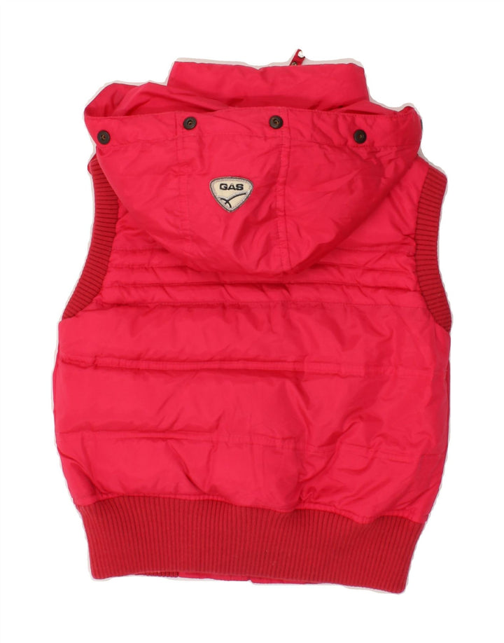 GAS Girls Hooded Padded Gilet 7-8 Years Pink Vintage Gas and Second-Hand Gas from Messina Hembry 