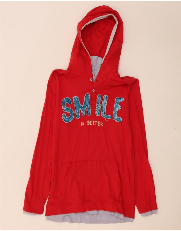 Desigual Meninos Graphic Hoodie Jumper 13-14 Anos Algodão Vermelho