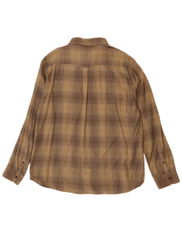 Camisa masculina de flanela Wrangler 2XL algodão xadrez cáqui