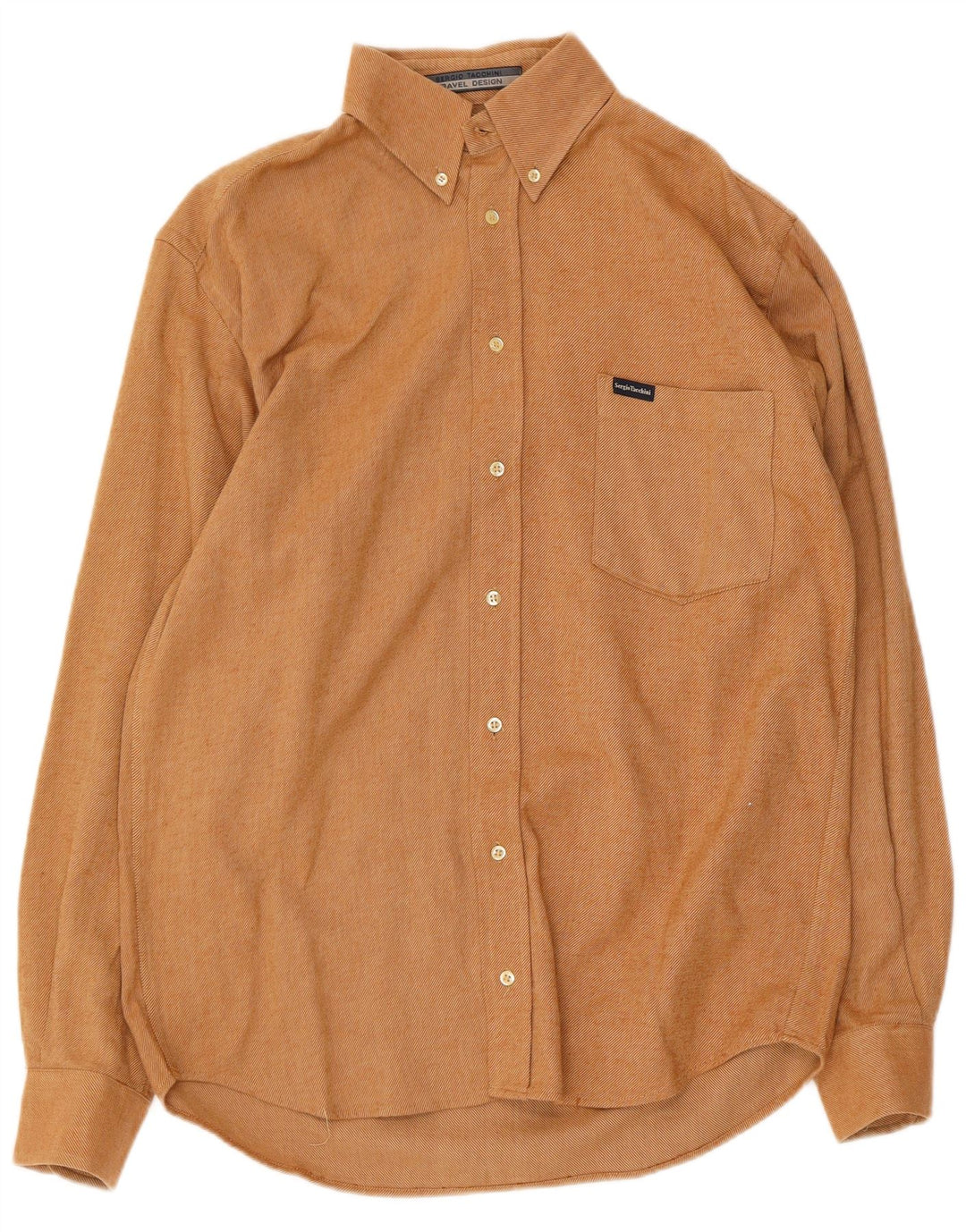 SERGIO TACCHINI Camisa masculina de flanela algodão bege médio