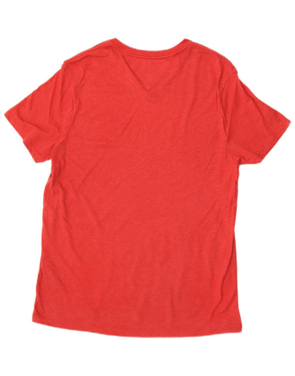 Camiseta masculina Tommy Hilfiger top pequeno algodão vermelho