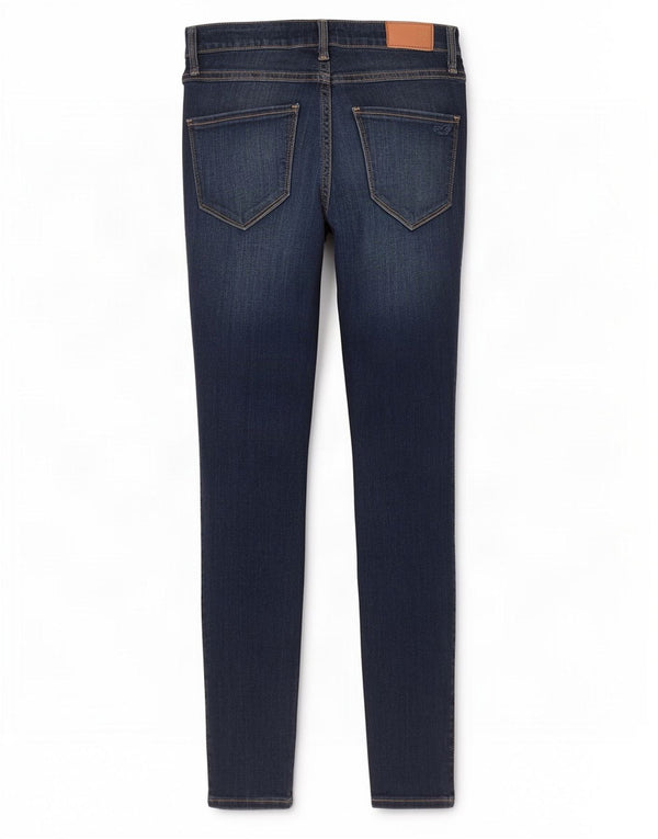 Jeans femininos Hollister de cintura alta Jegging EUA 3 pequenos W26 L26 azul marinho