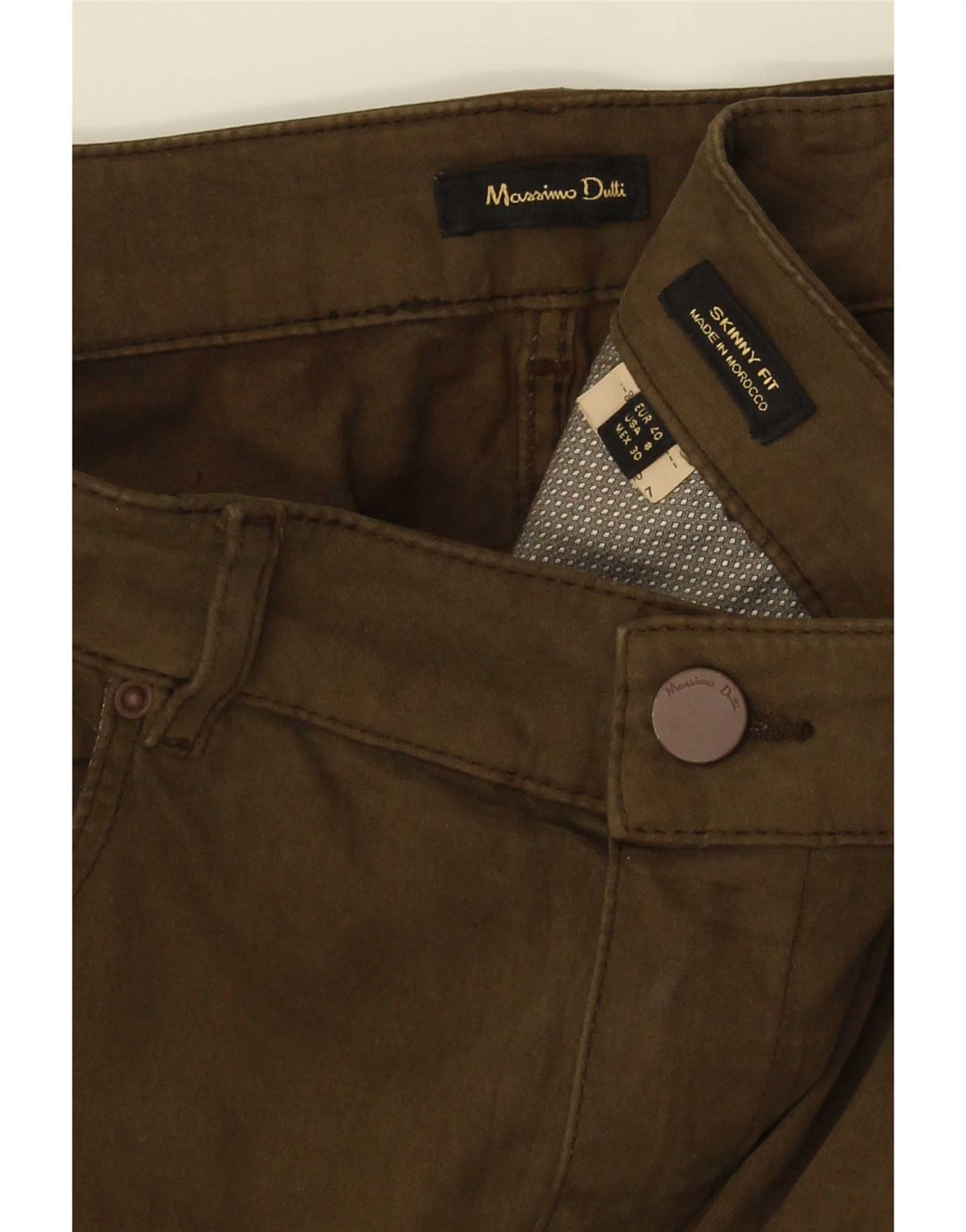 Jeans Skinny Massimo Dutti Feminino EU 40 Médio W30 L30 Verde