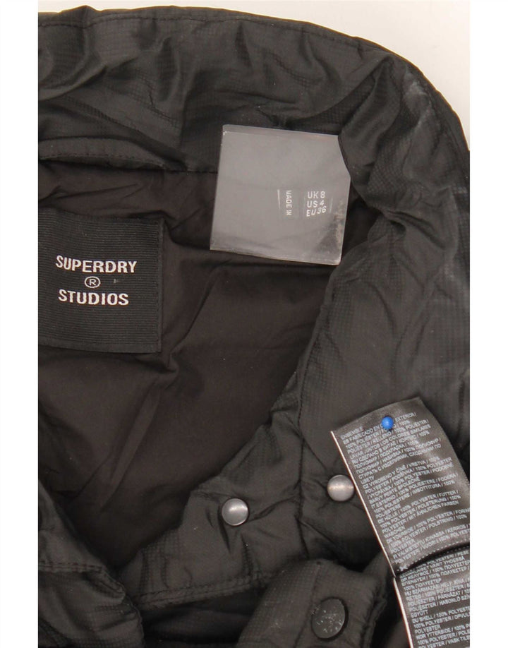 Jaqueta acolchoada feminina Superdry Reino Unido 8 poliéster preto pequeno