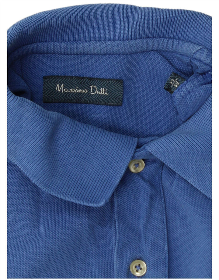 Camisa polo masculina MASSIMO DUTTI azul médio