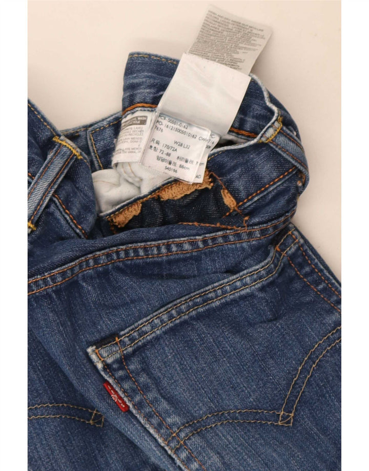 Jeans retos masculinos Levi's W28 L32 algodão azul