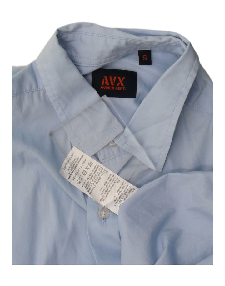 Camisa masculina Avirex pequena azul algodão
