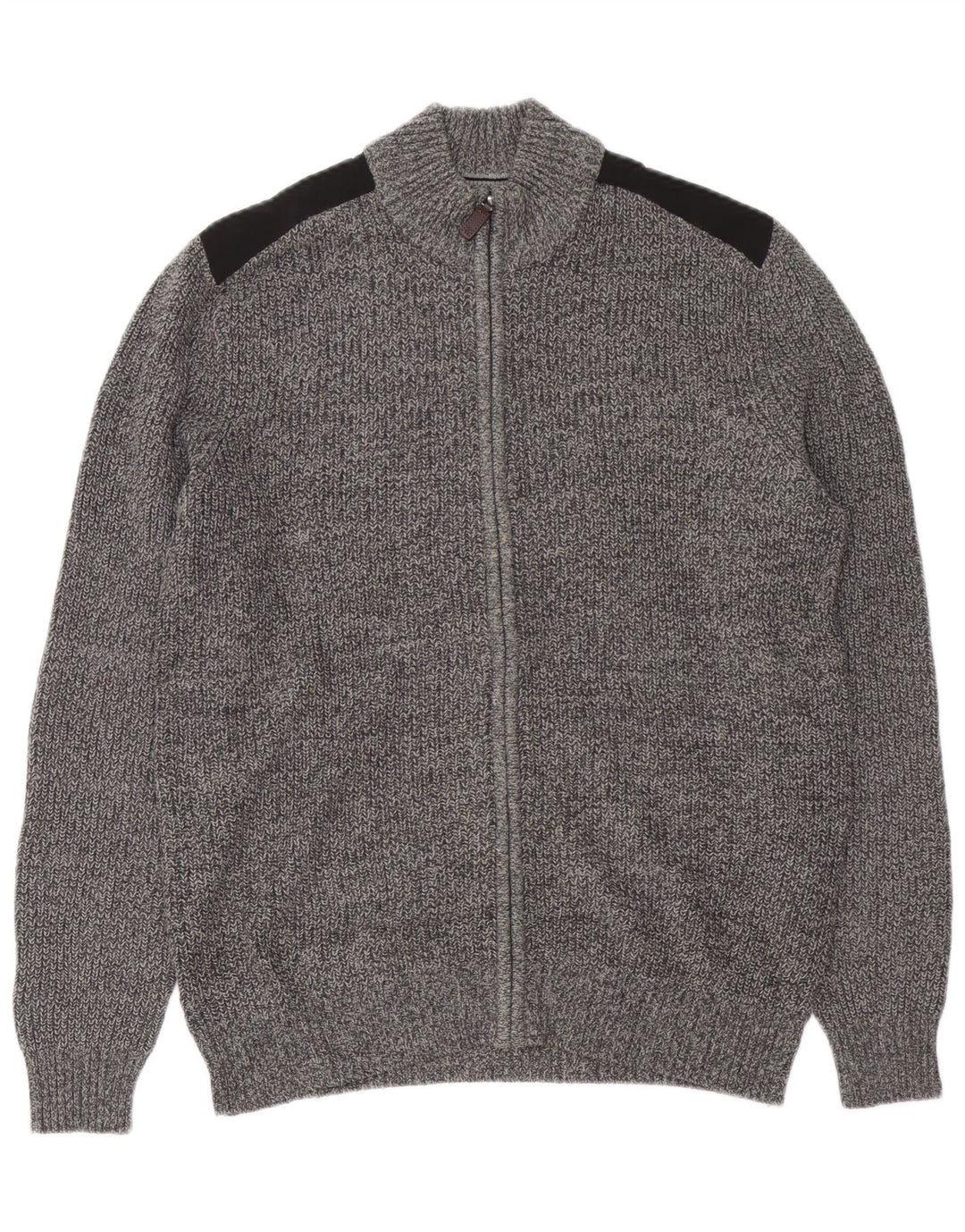 Suéter cardigã masculino IZOD algodão colorblock cinza médio