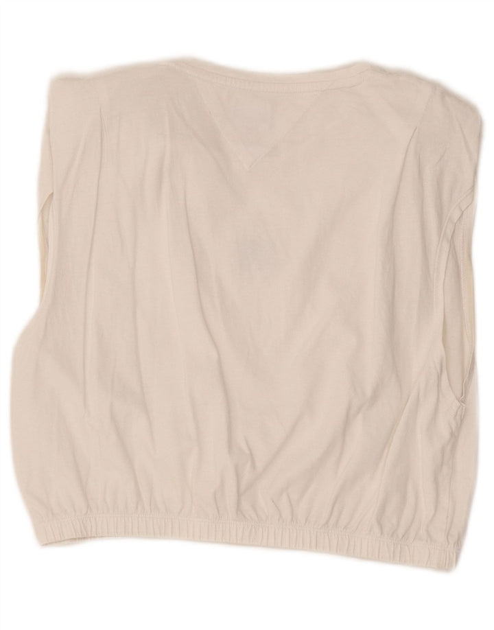 Top Tommy Hilfiger Feminino Crop Vest UK 14 Grande Branco