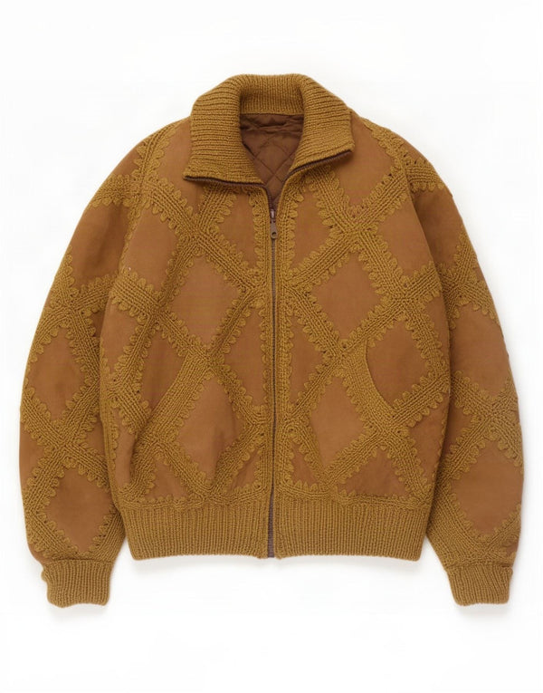 Jaqueta bomber de camurça vintage feminina UK 18 XL marrom