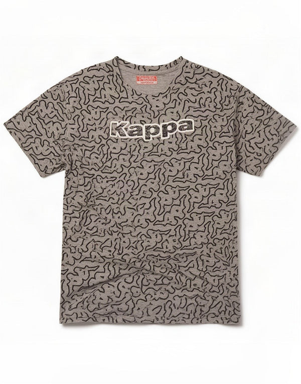 Kappa Camiseta feminina gráfica Top UK 12 algodão cinza médio