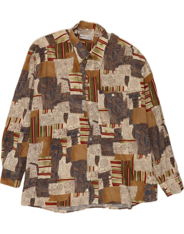ANGELO LITRICO Mens Shirt 3XL Multicoloured Patchwork Viscose Vintage Angelo Litrico and Second-Hand Angelo Litrico from Messina Hembry 
