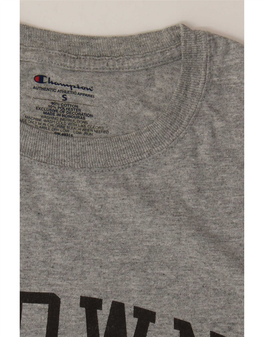Camiseta masculina gráfica Champion pequeno algodão cinza