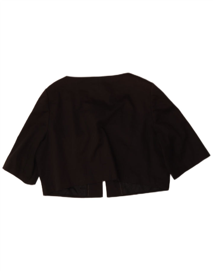 Jaqueta feminina Marks & Spencer Autograph Bolero grande Reino Unido 14 médio preto