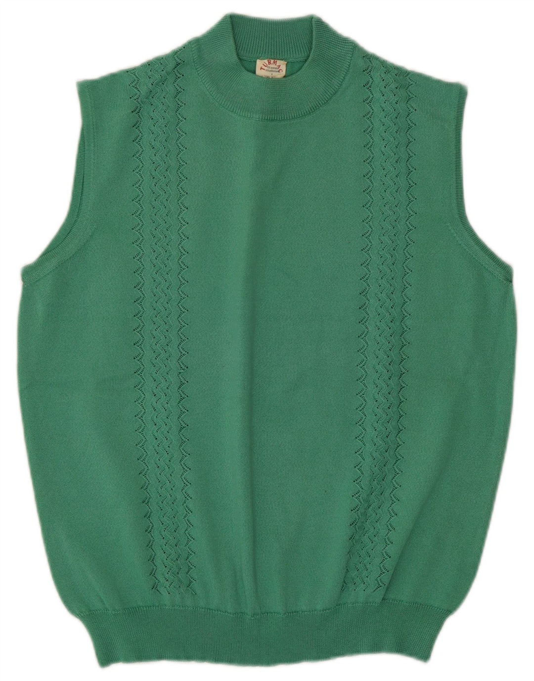 Regata feminina vintage com colete UK 14 acetato verde médio