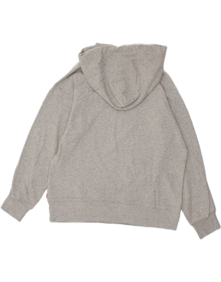 LEVI'S Womens Graphic Hoodie Jumper UK 14 Medium Grey Cotton Vintage Levi's and Second-Hand Levi's from Messina Hembry 