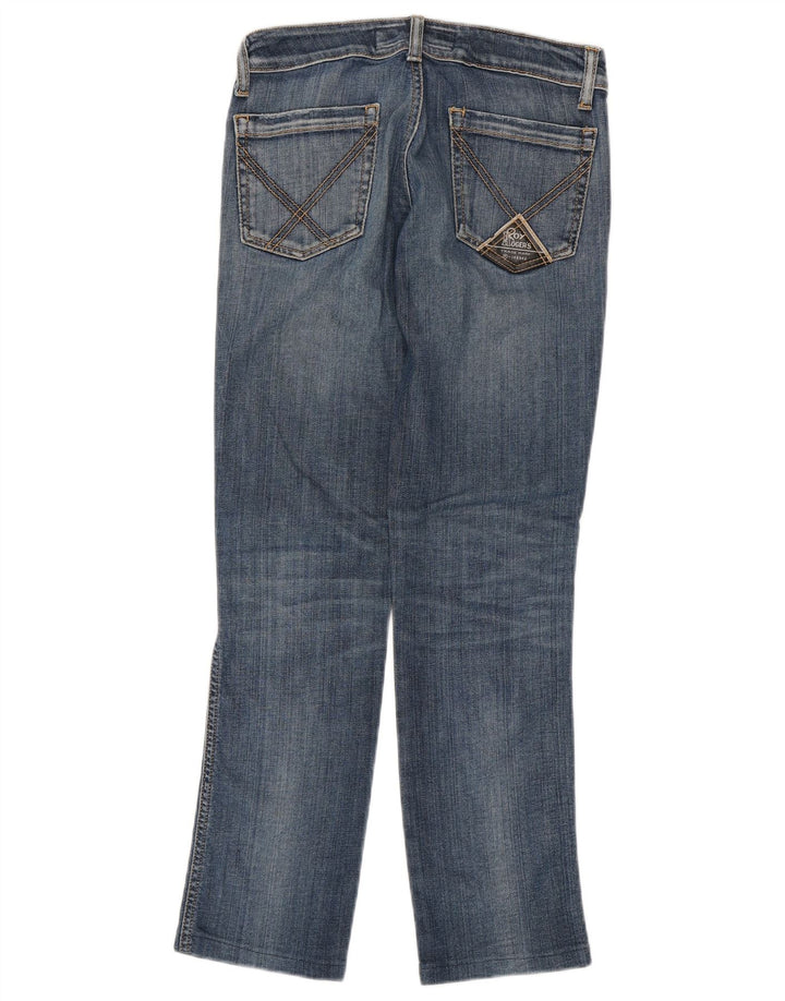 Calça jeans reta feminina Roy Rogers W27 L29 algodão azul
