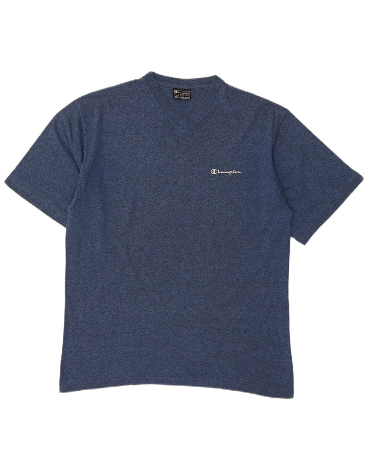 Camiseta masculina Champion grande azul manchada
