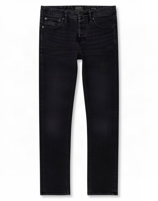 Superdry Jeans masculino desgastado Slim Fit W32 L32 algodão preto