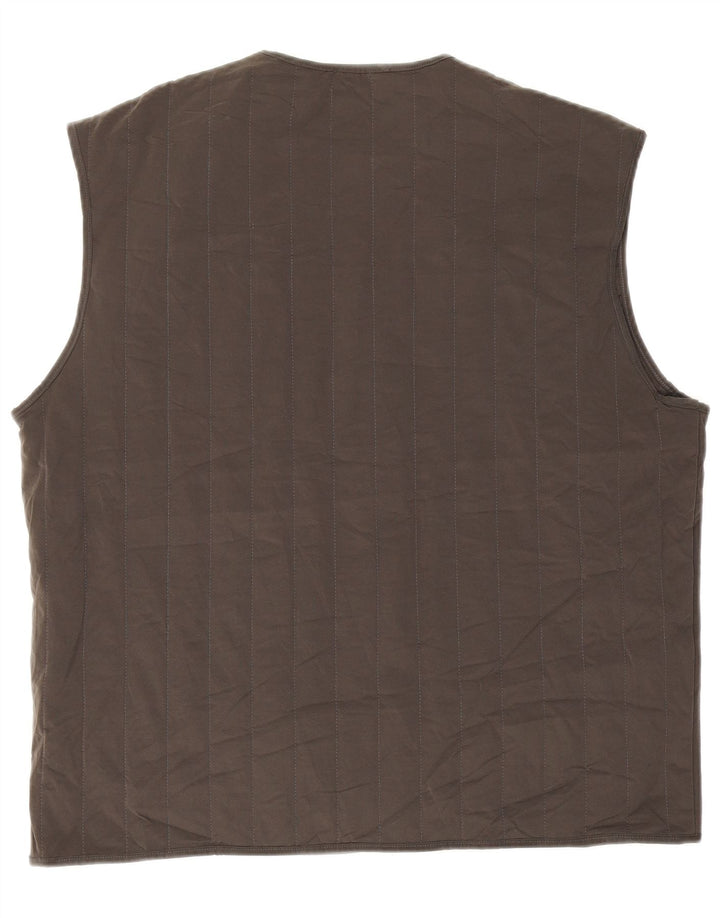 Zara Colete acolchoado masculino UK 40 grande poliéster cinza