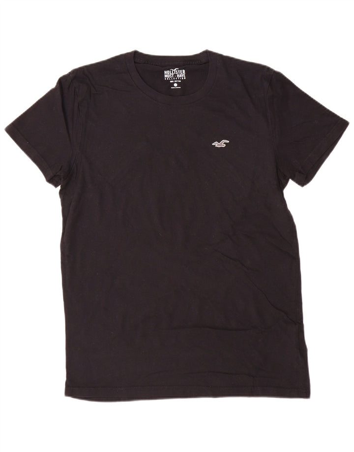 Camiseta masculina HOLLISTER pequena de algodão preto