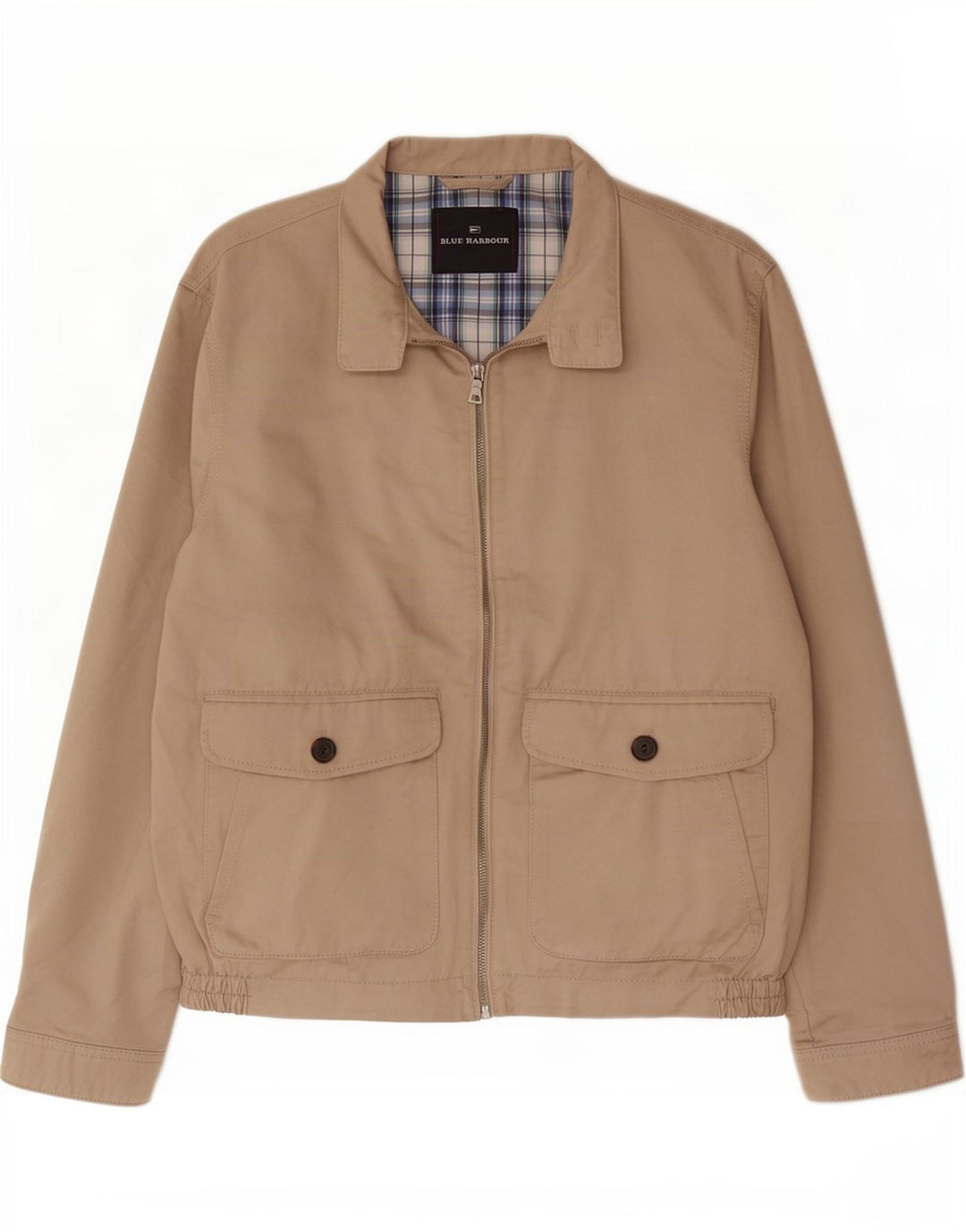 Jaqueta bomber masculina Marks & Spencer Blue Harbor Reino Unido 38 algodão bege médio