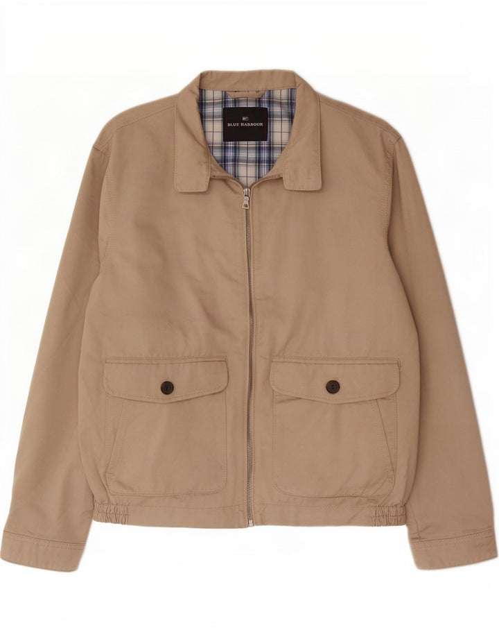 Jaqueta bomber masculina Marks & Spencer Blue Harbor Reino Unido 38 algodão bege médio