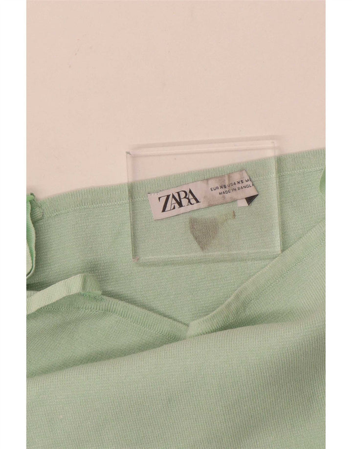 Zara Womens Crop Cami Top UK 4 XS Verde