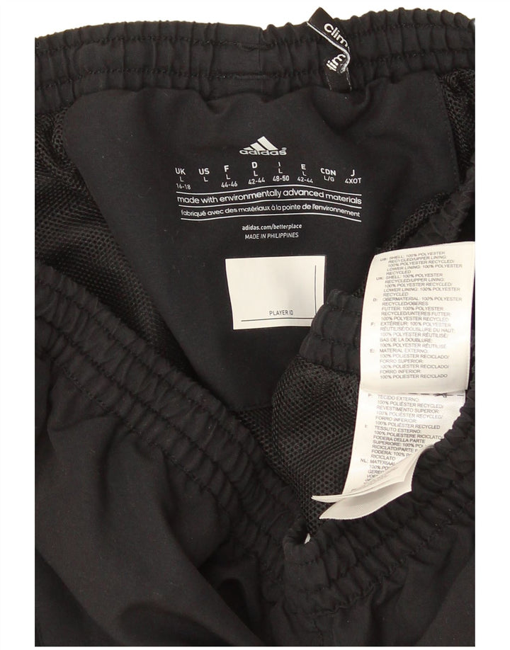 Calça de treino feminina Adidas UK 16/18 grande poliéster preto