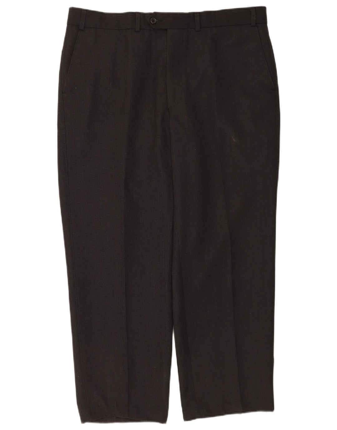 Calça masculina de terno reto Marks & Spencer W40 L28 poliéster cinza