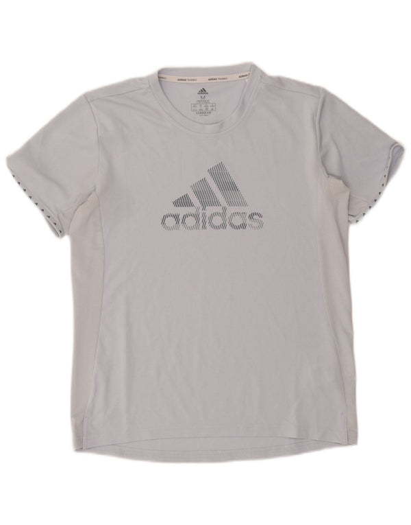 Camiseta Adidas Feminina Aeroready Graphic Top UK 12/14 Cinza Médio