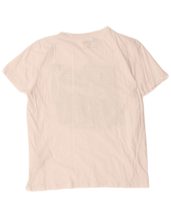 Camiseta gráfica masculina Jack & Jones grande algodão branco