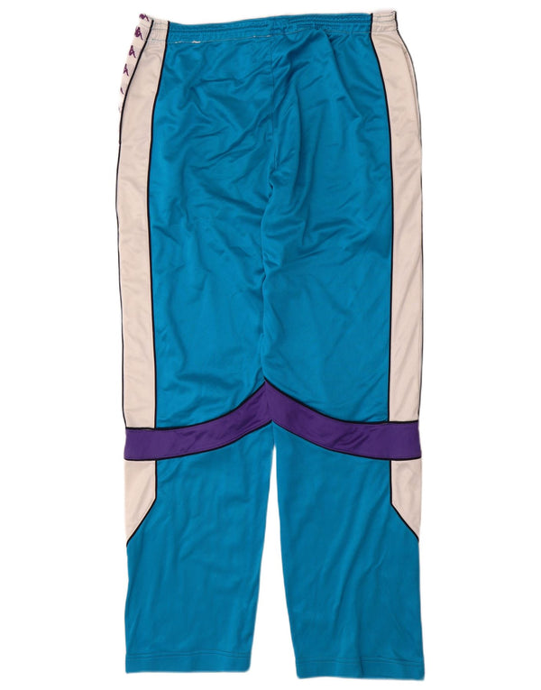 Calça de treino masculina Kappa com estampa gráfica grande azul triacetato