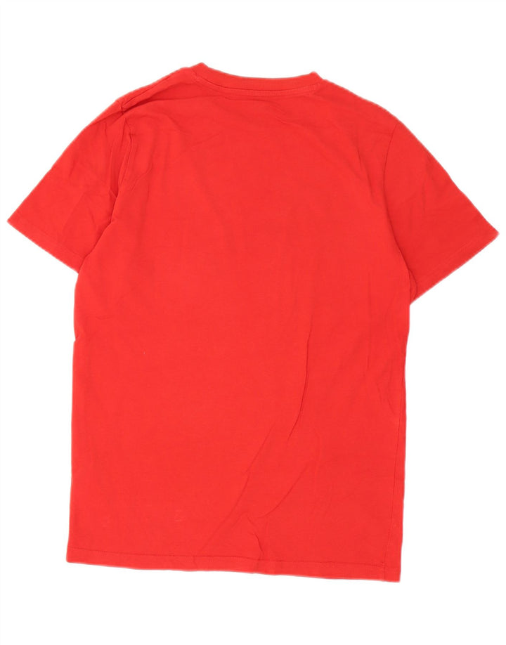 Puma Mens Graphic T-Shirt Top Pequeno Algodão Vermelho