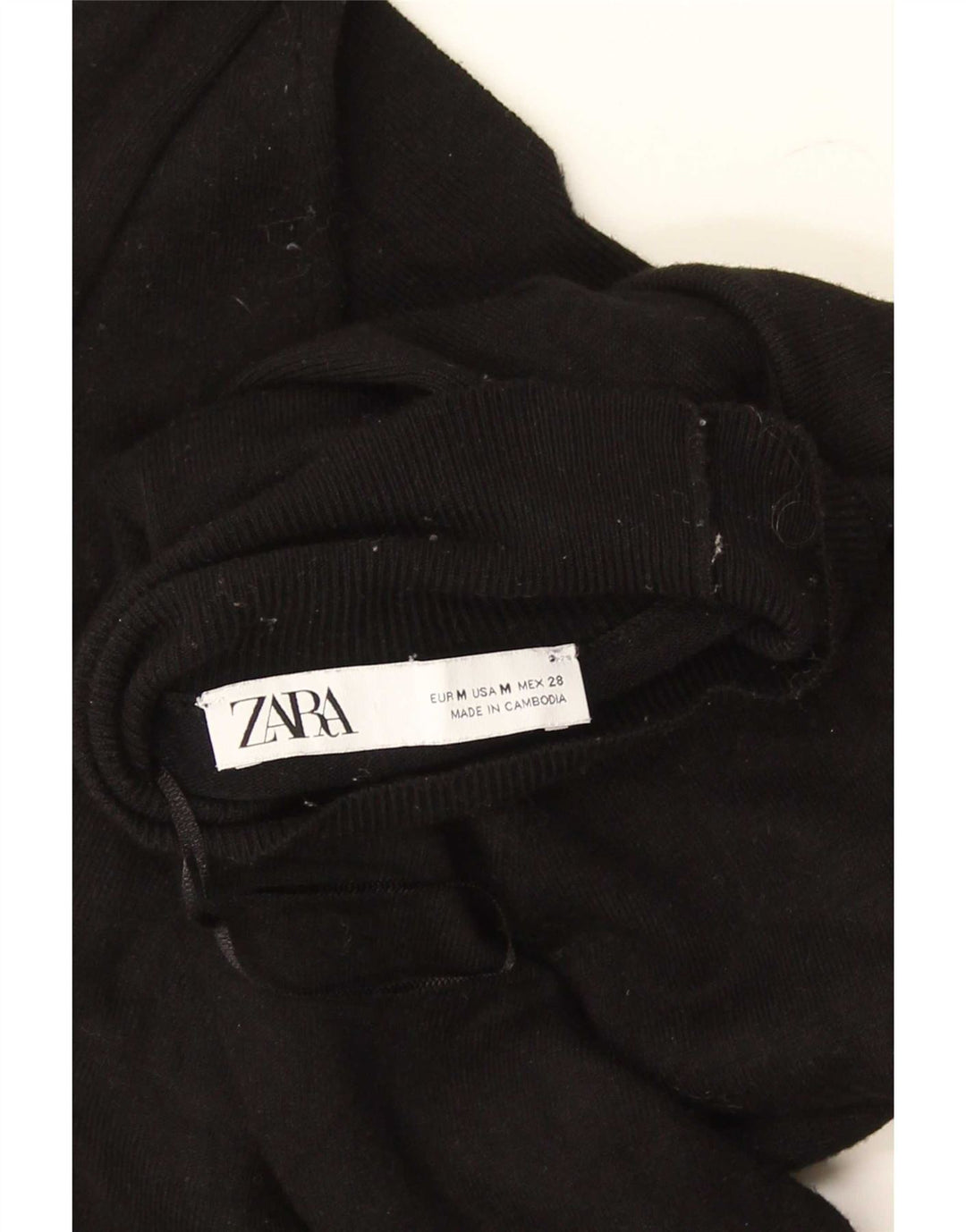 Suéter feminino Zara com gola tartaruga Reino Unido 12 médio preto