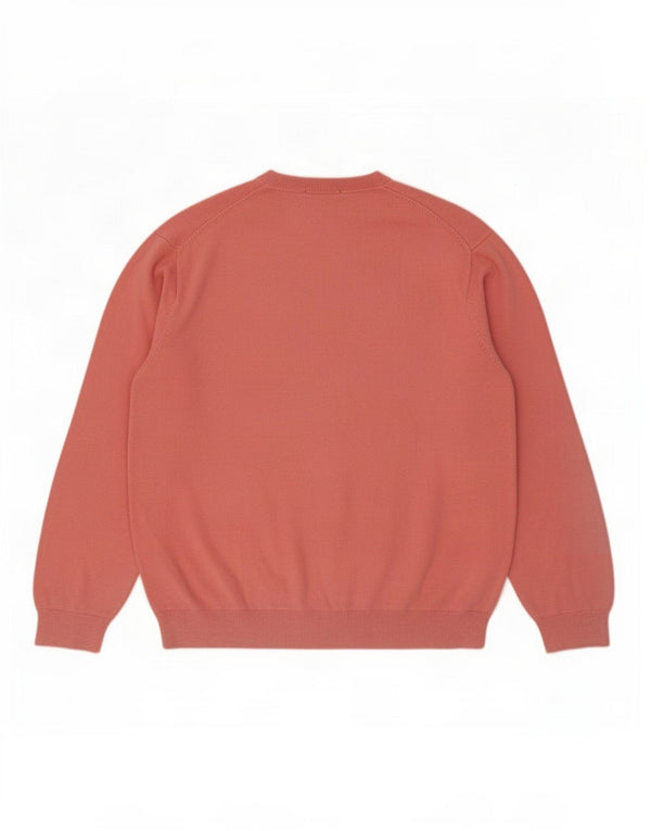 Suéter feminino Marks & Spencer com decote em V Reino Unido 18 XL algodão rosa