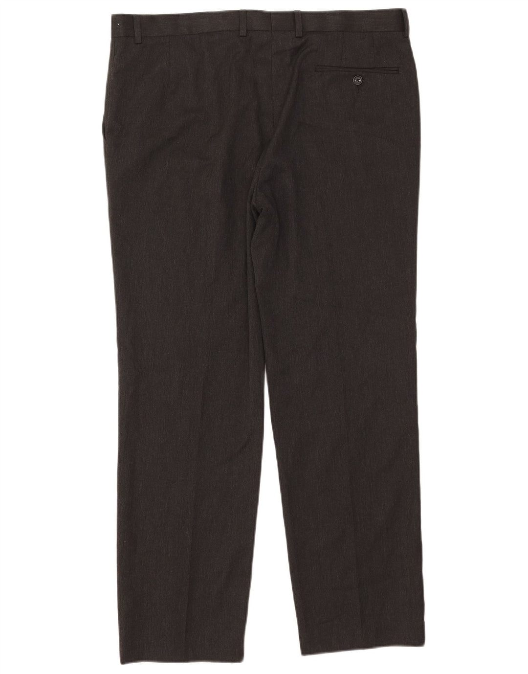Calça masculina de ajuste regular Marks & Spencer W38 L31 poliéster cinza